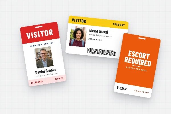 Printed visitor, vendor and escort-required passes