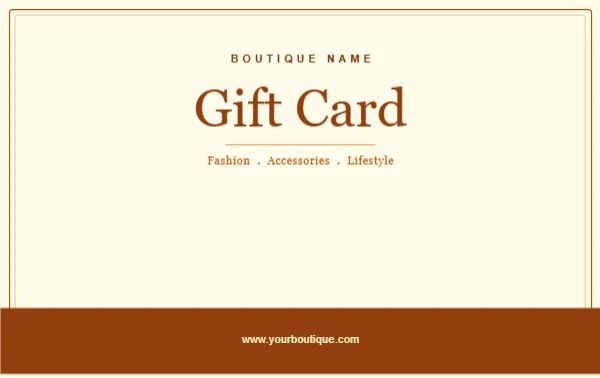 Boutique gift card template