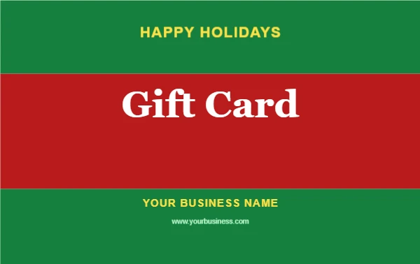 Holiday gift card template