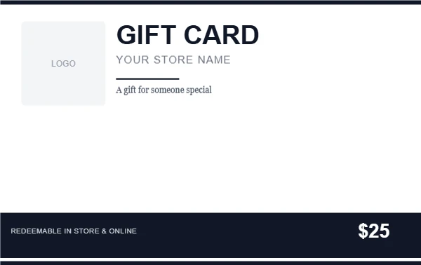 Retail Classic gift card template