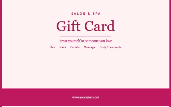 Salon & Spa gift card template