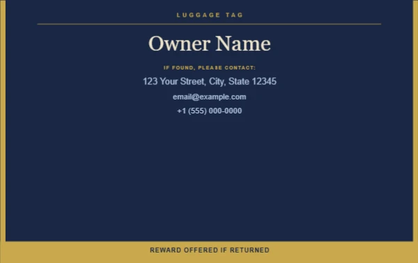 Explorer luggage tag template