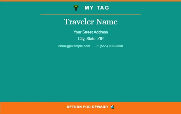 Tropical luggage tag template
